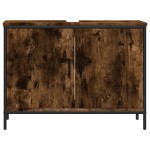 vidaXL Dulap chiuvetă baie, stejar fumuriu, 80x30x60 cm lemn prelucrat vidaXL Dulap chiuvetă baie, stejar fumuriu, 80x30x60 cm lemn prelucrat
