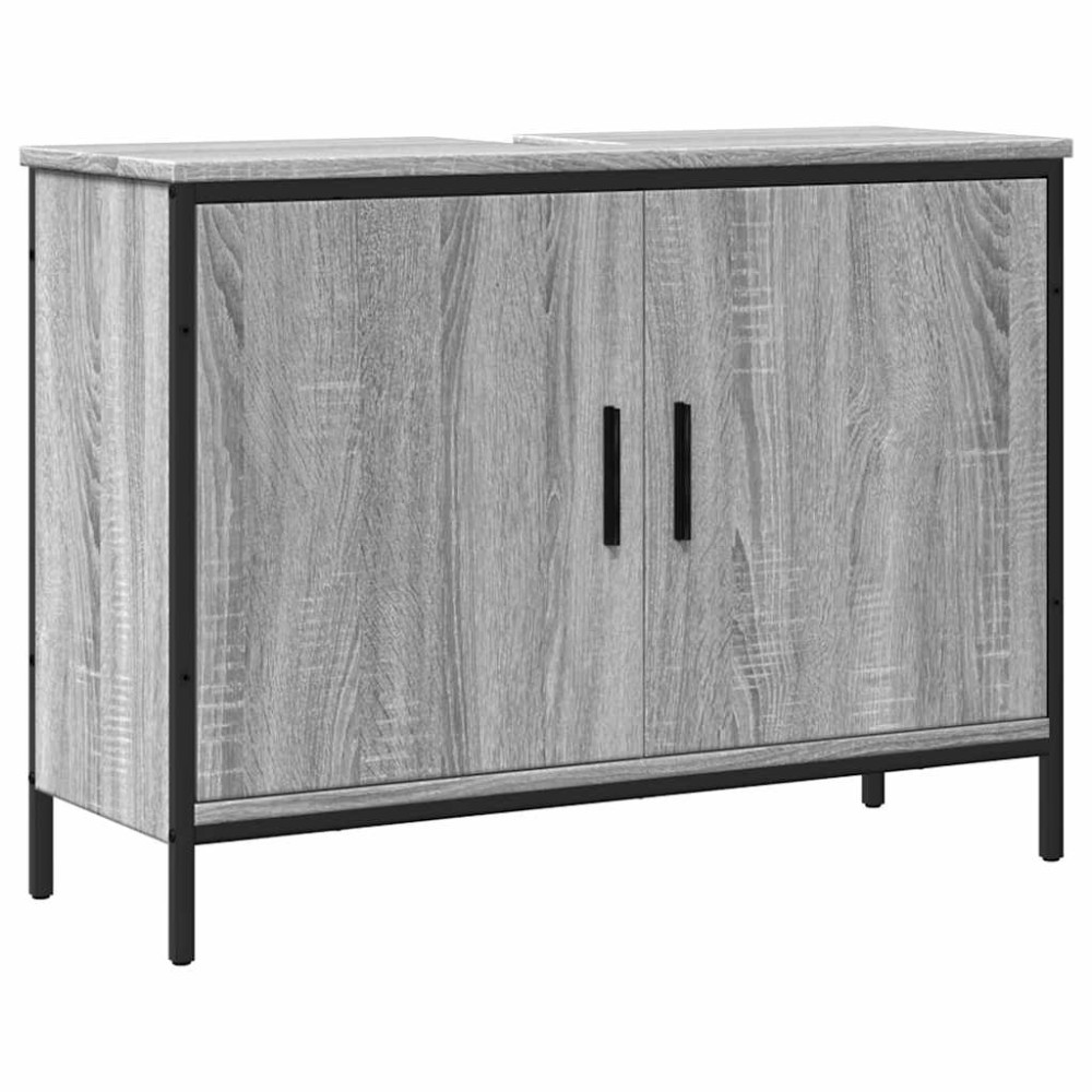 vidaXL Dulap chiuvetă baie, gri sonoma, 80x30x60 cm, lemn prelucrat