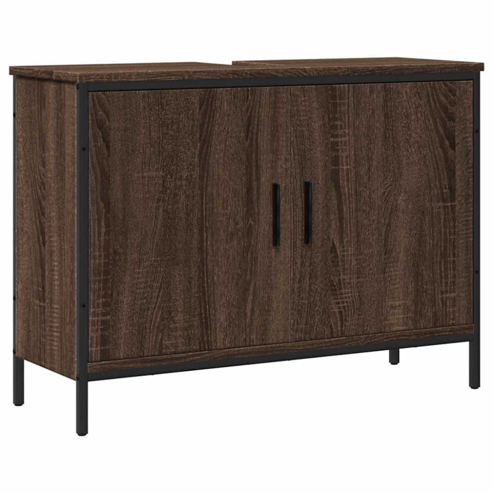 vidaXL Dulap chiuvetă de baie, stejar maro, 80x30x60 cm lemn prelucrat