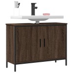 vidaXL Dulap chiuvetă de baie, stejar maro, 80x30x60 cm lemn prelucrat vidaXL Dulap chiuvetă de baie, stejar maro, 80x30x60 cm lemn prelucrat