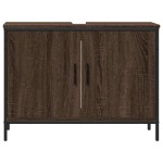 vidaXL Dulap chiuvetă de baie, stejar maro, 80x30x60 cm lemn prelucrat vidaXL Dulap chiuvetă de baie, stejar maro, 80x30x60 cm lemn prelucrat