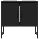 vidaXL Dulap pentru chiuvetă baie, negru, 60x33x60 cm, lemn prelucrat vidaXL Dulap pentru chiuvetă baie, negru, 60x33x60 cm, lemn prelucrat