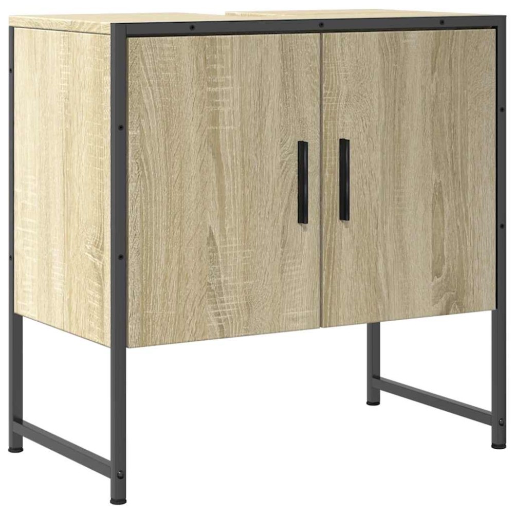 vidaXL Dulap chiuvetă baie, stejar sonoma, 60x33x60 cm, lemn prelucrat