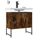 vidaXL Dulap chiuvetă baie, stejar fumuriu, 60x33x60 cm lemn prelucrat vidaXL Dulap chiuvetă baie, stejar fumuriu, 60x33x60 cm lemn prelucrat
