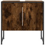 vidaXL Dulap chiuvetă baie, stejar fumuriu, 60x33x60 cm lemn prelucrat vidaXL Dulap chiuvetă baie, stejar fumuriu, 60x33x60 cm lemn prelucrat