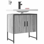 vidaXL Dulap chiuvetă baie, gri sonoma, 60x33x60 cm, lemn prelucrat vidaXL Dulap chiuvetă baie, gri sonoma, 60x33x60 cm, lemn prelucrat