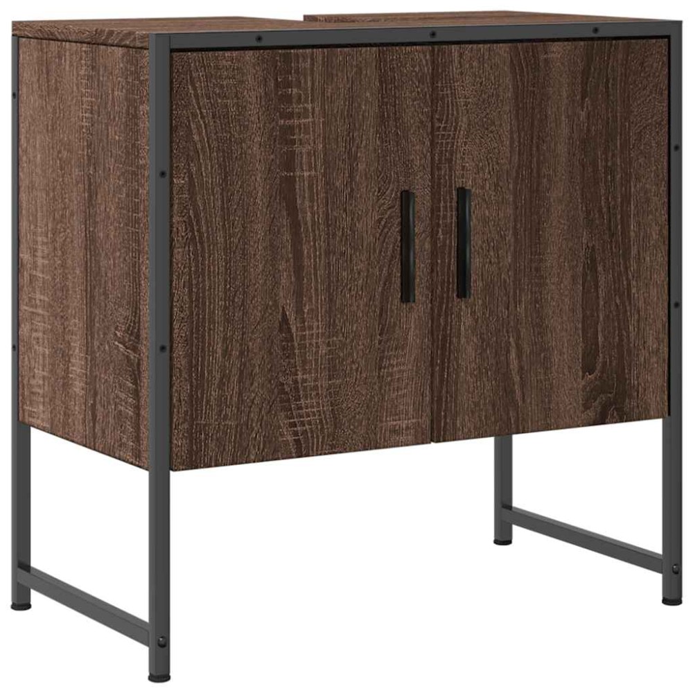 vidaXL Dulap chiuvetă de baie, stejar maro, 60x33x60 cm lemn prelucrat