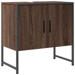vidaXL Dulap chiuvetă de baie, stejar maro, 60x33x60 cm lemn prelucrat vidaXL Dulap chiuvetă de baie, stejar maro, 60x33x60 cm lemn prelucrat