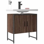 vidaXL Dulap chiuvetă de baie, stejar maro, 60x33x60 cm lemn prelucrat vidaXL Dulap chiuvetă de baie, stejar maro, 60x33x60 cm lemn prelucrat