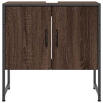 vidaXL Dulap chiuvetă de baie, stejar maro, 60x33x60 cm lemn prelucrat vidaXL Dulap chiuvetă de baie, stejar maro, 60x33x60 cm lemn prelucrat