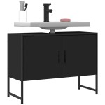 vidaXL Dulap chiuveta de baie, negru, 80x33x60 cm, lemn compozit vidaXL Dulap chiuveta de baie, negru, 80x33x60 cm, lemn compozit