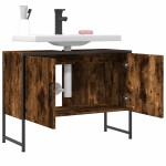 vidaXL Dulap chiuveta de baie stejar fumuriu 80x33x60 cm lemn compozit vidaXL Dulap chiuveta de baie stejar fumuriu 80x33x60 cm lemn compozit