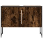 vidaXL Dulap chiuveta de baie stejar fumuriu 80x33x60 cm lemn compozit vidaXL Dulap chiuveta de baie stejar fumuriu 80x33x60 cm lemn compozit
