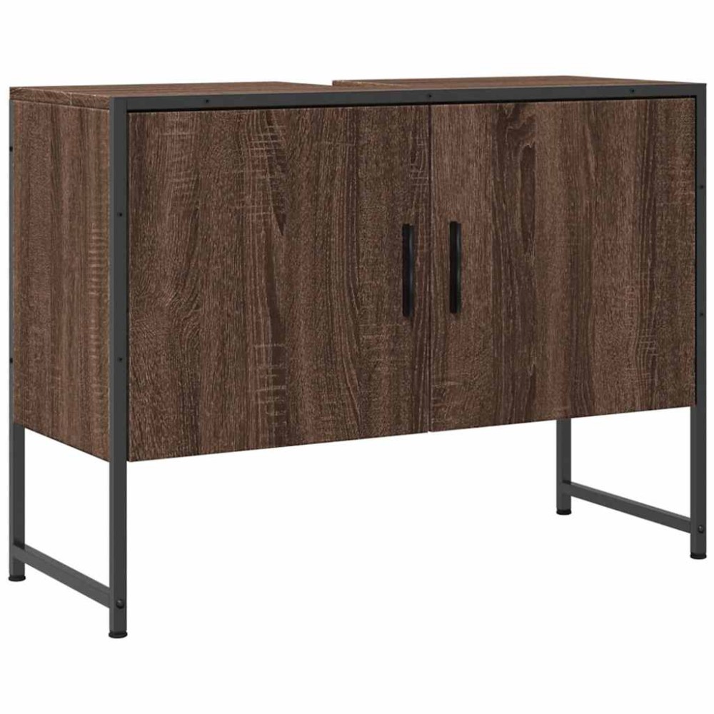 vidaXL Dulap chiuveta de baie, stejar maro, 80x33x60 cm, lemn compozit