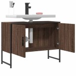 vidaXL Dulap chiuveta de baie, stejar maro, 80x33x60 cm, lemn compozit vidaXL Dulap chiuveta de baie, stejar maro, 80x33x60 cm, lemn compozit