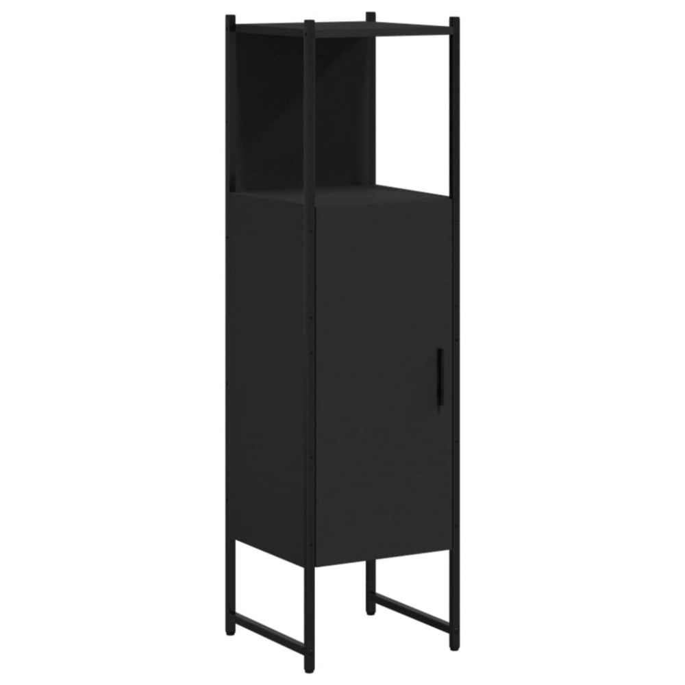 vidaXL Dulap de baie, negru, 33x33x120,5 cm, lemn prelucrat