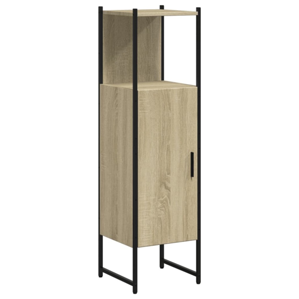 vidaXL Dulap de baie, stejar sonoma, 33x33x120,5 cm, lemn prelucrat