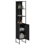 vidaXL Dulap de baie, negru, 33x33x185,5 cm, lemn prelucrat vidaXL Dulap de baie, negru, 33x33x185,5 cm, lemn prelucrat