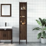 vidaXL Dulap de baie, stejar maro, 33x33x185,5 cm, lemn prelucrat vidaXL Dulap de baie, stejar maro, 33x33x185,5 cm, lemn prelucrat