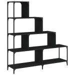vidaXL Bibliotecă cu 4 niveluri negru 139x33,5x149 cm lemn vidaXL Bibliotecă cu 4 niveluri negru 139x33,5x149 cm lemn
