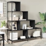 vidaXL Bibliotecă cu 4 niveluri negru 139x33,5x149 cm lemn vidaXL Bibliotecă cu 4 niveluri negru 139x33,5x149 cm lemn