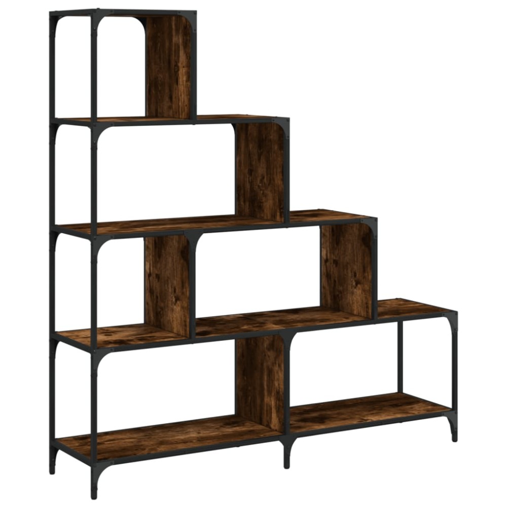 vidaXL Bibliotecă cu 4 niveluri stejar fumuriu 139x33,5x149 cm lemn