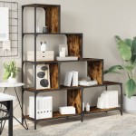 vidaXL Bibliotecă cu 4 niveluri stejar fumuriu 139x33,5x149 cm lemn vidaXL Bibliotecă cu 4 niveluri stejar fumuriu 139x33,5x149 cm lemn