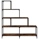 vidaXL Bibliotecă cu 4 niveluri stejar fumuriu 139x33,5x149 cm lemn vidaXL Bibliotecă cu 4 niveluri stejar fumuriu 139x33,5x149 cm lemn