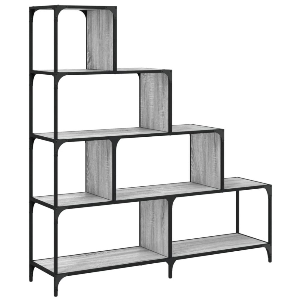 vidaXL Bibliotecă cu 4 niveluri gri sonoma 139x33,5x149 cm lemn