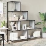 vidaXL Bibliotecă cu 4 niveluri gri sonoma 139x33,5x149 cm lemn vidaXL Bibliotecă cu 4 niveluri gri sonoma 139x33,5x149 cm lemn