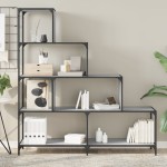 vidaXL Bibliotecă cu 4 niveluri gri sonoma 139x33,5x149 cm lemn vidaXL Bibliotecă cu 4 niveluri gri sonoma 139x33,5x149 cm lemn