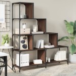 vidaXL Bibliotecă cu 4 niveluri stejar maro 139x33,5x149 cm lemn vidaXL Bibliotecă cu 4 niveluri stejar maro 139x33,5x149 cm lemn