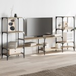 vidaXL Comodă TV, stejar sonoma, 206,5x28,5x95 cm, lemn compozit vidaXL Comodă TV, stejar sonoma, 206,5x28,5x95 cm, lemn compozit