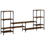 vidaXL Dulap TV, stejar fumuriu, 206,5x28,5x95 cm, lemn prelucrat