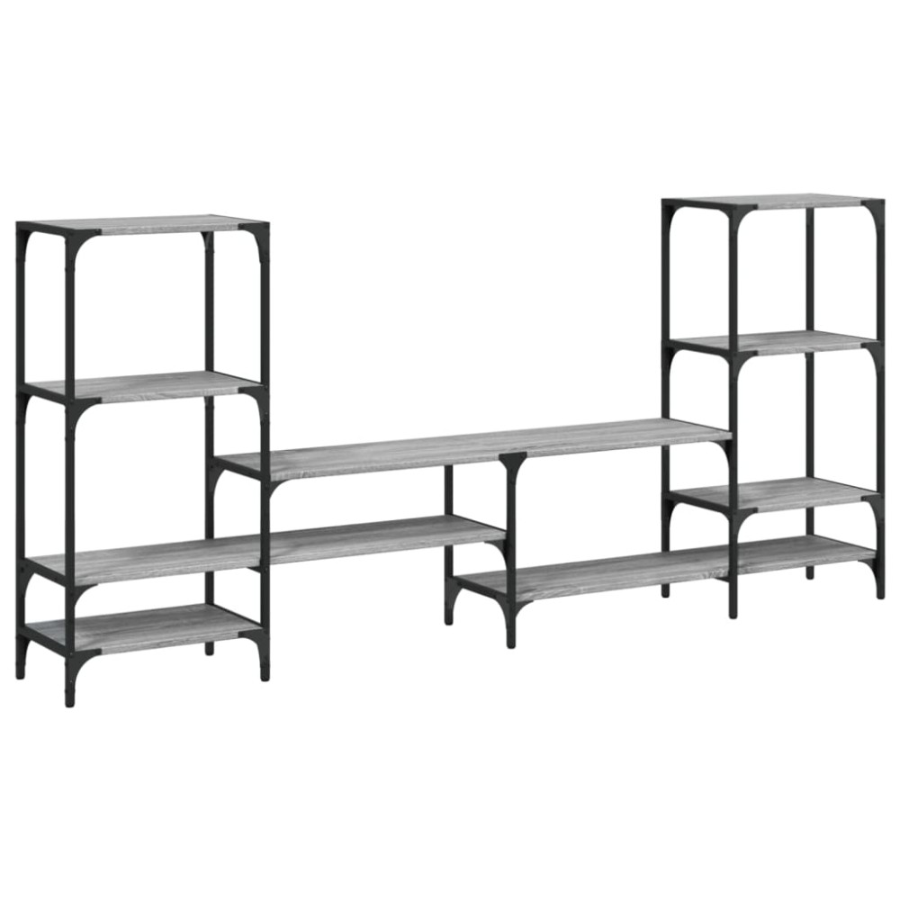 vidaXL Comodă TV, gri sonoma, 206,5x28,5x95 cm, lemn compozit