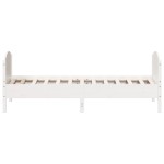 vidaXL Cadru de pat fără saltea, alb, 75x190 cm, lemn masiv de pin
