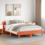 vidaXL Cadru de pat fără saltea, maro ceruit 140x200 cm lemn masiv pin vidaXL Cadru de pat fără saltea, maro ceruit 140x200 cm lemn masiv pin
