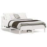vidaXL Cadru de pat fără saltea, alb, 140x190 cm, lemn masiv de pin vidaXL Cadru de pat fără saltea, alb, 140x190 cm, lemn masiv de pin