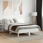 vidaXL Cadru de pat fără saltea, alb, 140x190 cm, lemn masiv de pin vidaXL Cadru de pat fără saltea, alb, 140x190 cm, lemn masiv de pin