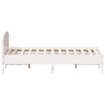 vidaXL Cadru de pat fără saltea, alb, 140x190 cm, lemn masiv de pin vidaXL Cadru de pat fără saltea, alb, 140x190 cm, lemn masiv de pin