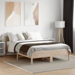 vidaXL Cadru de pat fără saltea, 135x190 cm, lemn masiv de pin