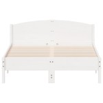 vidaXL Cadru de pat fără saltea, alb, 135x190 cm, lemn masiv de pin vidaXL Cadru de pat fără saltea, alb, 135x190 cm, lemn masiv de pin