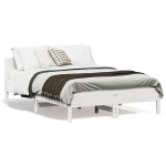 vidaXL Cadru de pat fără saltea, alb, 120x190 cm, lemn masiv pin vidaXL Cadru de pat fără saltea, alb, 120x190 cm, lemn masiv pin