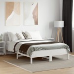 vidaXL Cadru de pat fără saltea, alb, 120x190 cm, lemn masiv pin vidaXL Cadru de pat fără saltea, alb, 120x190 cm, lemn masiv pin