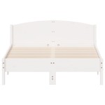 vidaXL Cadru de pat fără saltea, alb, 120x190 cm, lemn masiv pin vidaXL Cadru de pat fără saltea, alb, 120x190 cm, lemn masiv pin