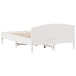 vidaXL Cadru de pat fără saltea, alb, 120x190 cm, lemn masiv pin vidaXL Cadru de pat fără saltea, alb, 120x190 cm, lemn masiv pin