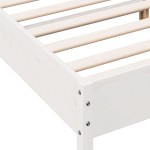 vidaXL Cadru de pat fără saltea, alb, 120x190 cm, lemn masiv pin vidaXL Cadru de pat fără saltea, alb, 120x190 cm, lemn masiv pin