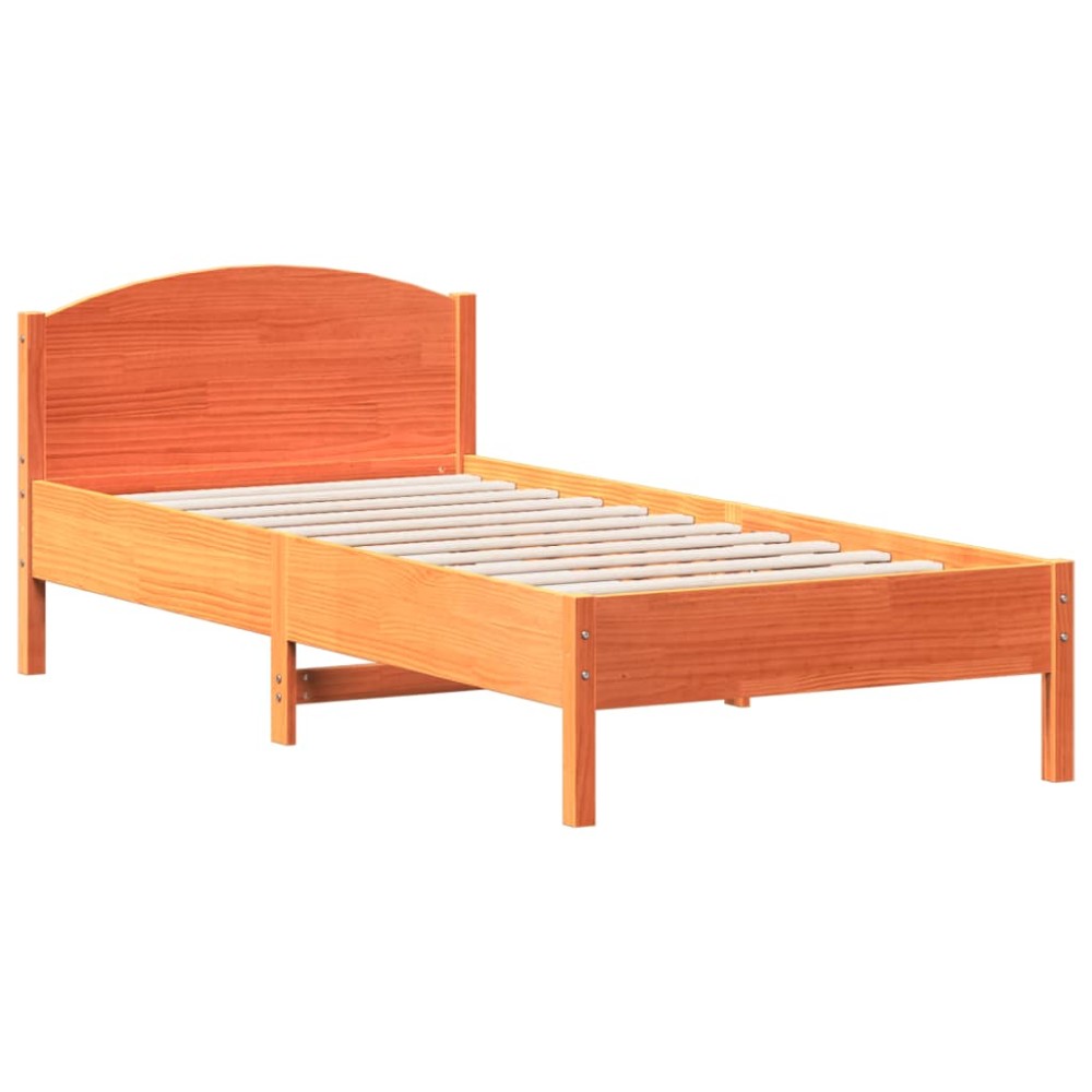 vidaXL Pat de zi fără saltea, maro ceruit, 90x200 cm, lemn masiv pin