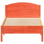 vidaXL Pat de zi fără saltea, maro ceruit, 90x200 cm, lemn masiv pin