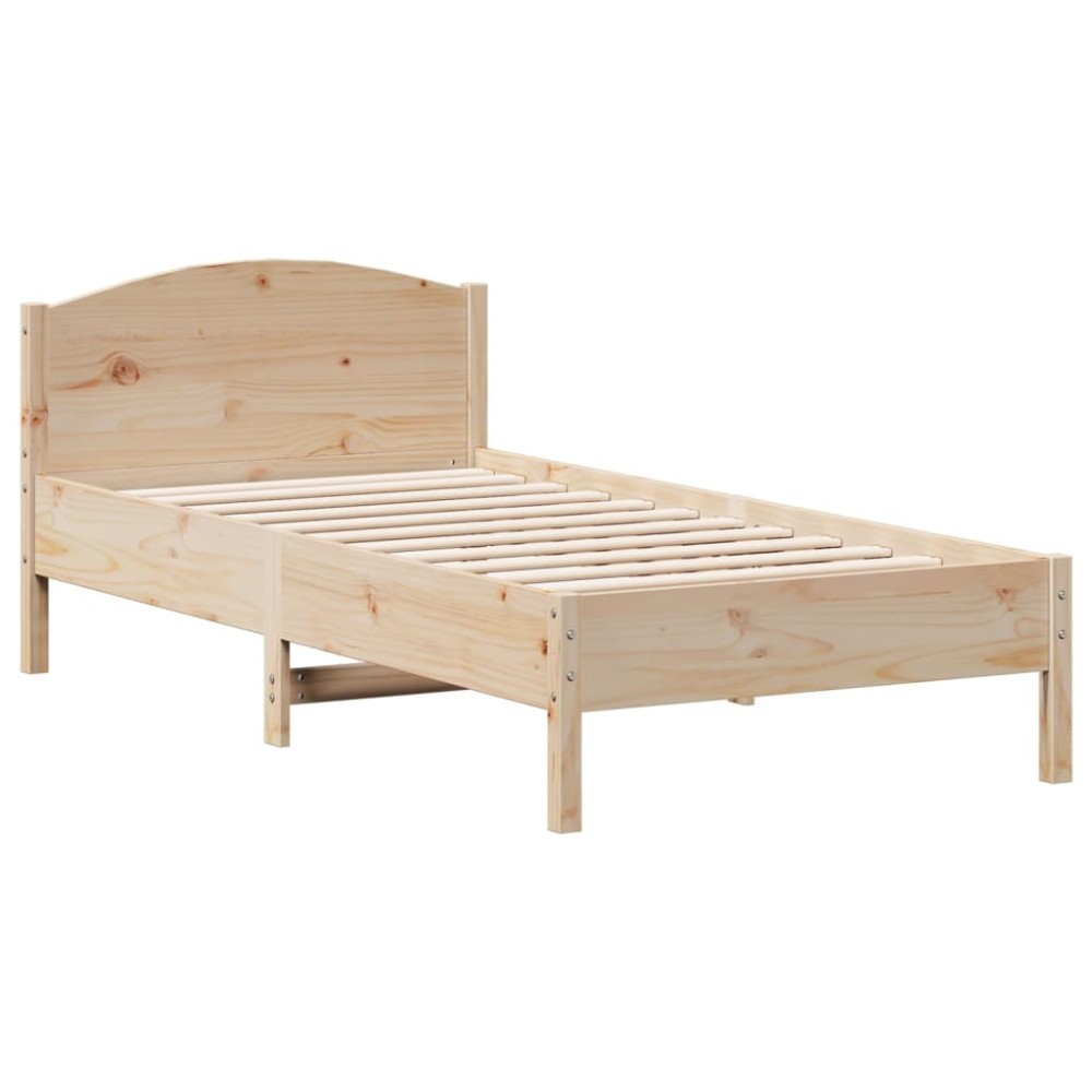 vidaXL Cadru de pat fără saltea, 75x190 cm, lemn masiv de pin